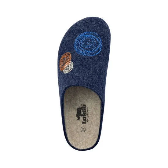 Longo Hausschuhe Damen Pantolette geschlossen blau