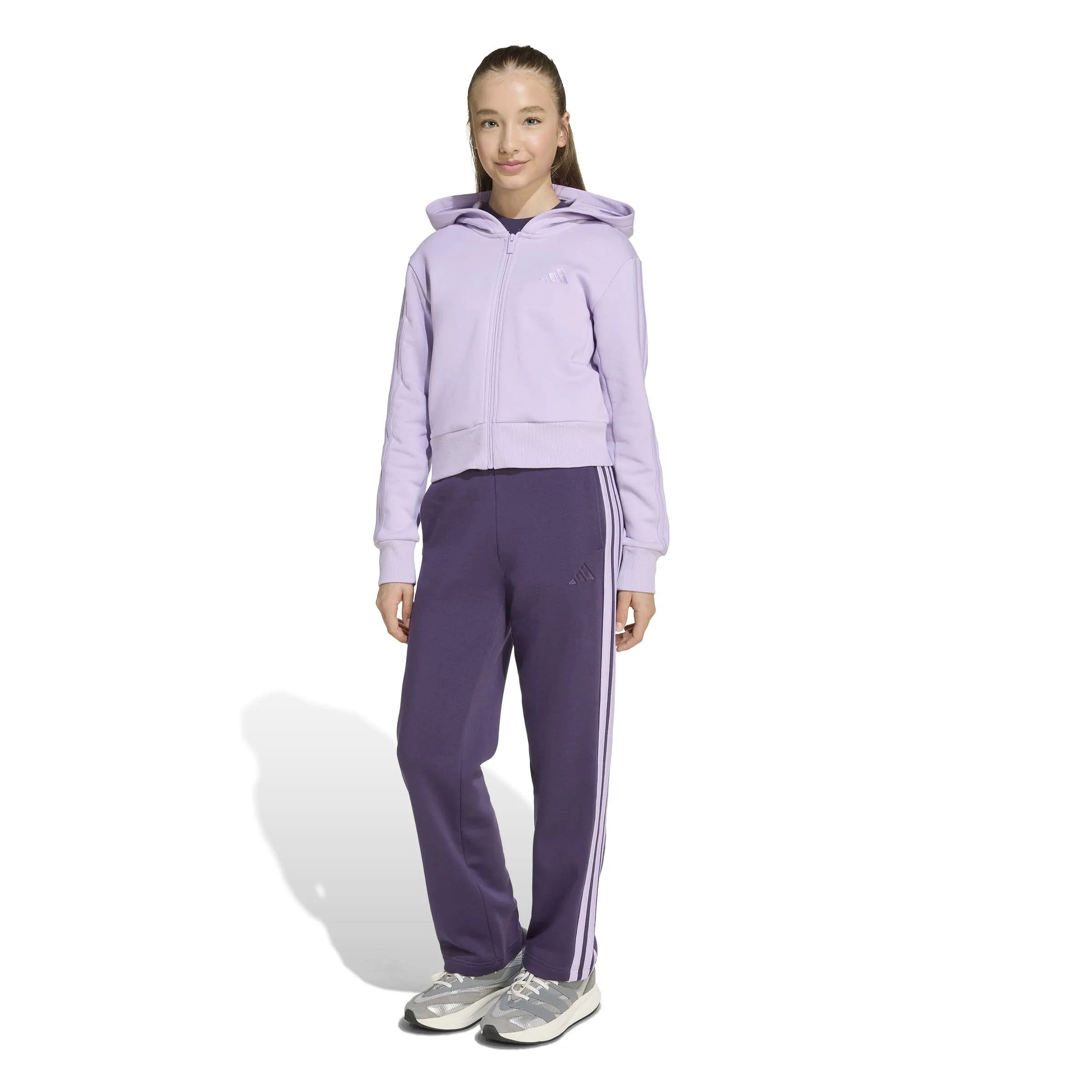 Adidas JG 3S FL TS 240 Mädchen Trainingsanzug Sportanzug lila