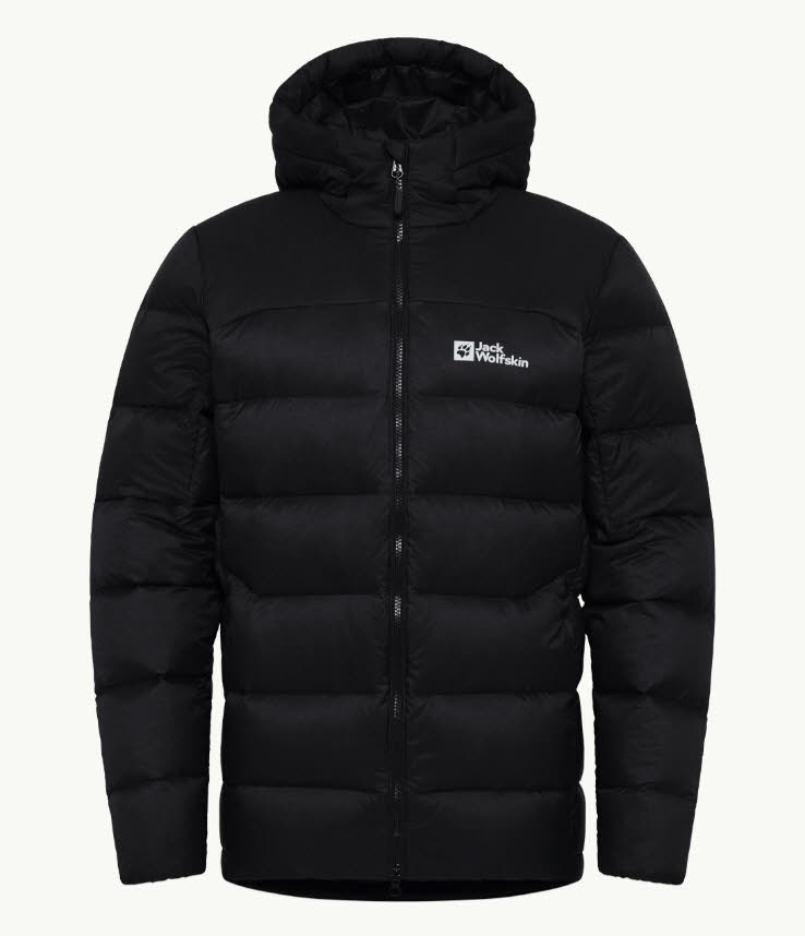 Jack Wolfskin Nebelhorn Down Hoody M Daunenjacke Kapuzenjacke Herren schwarz