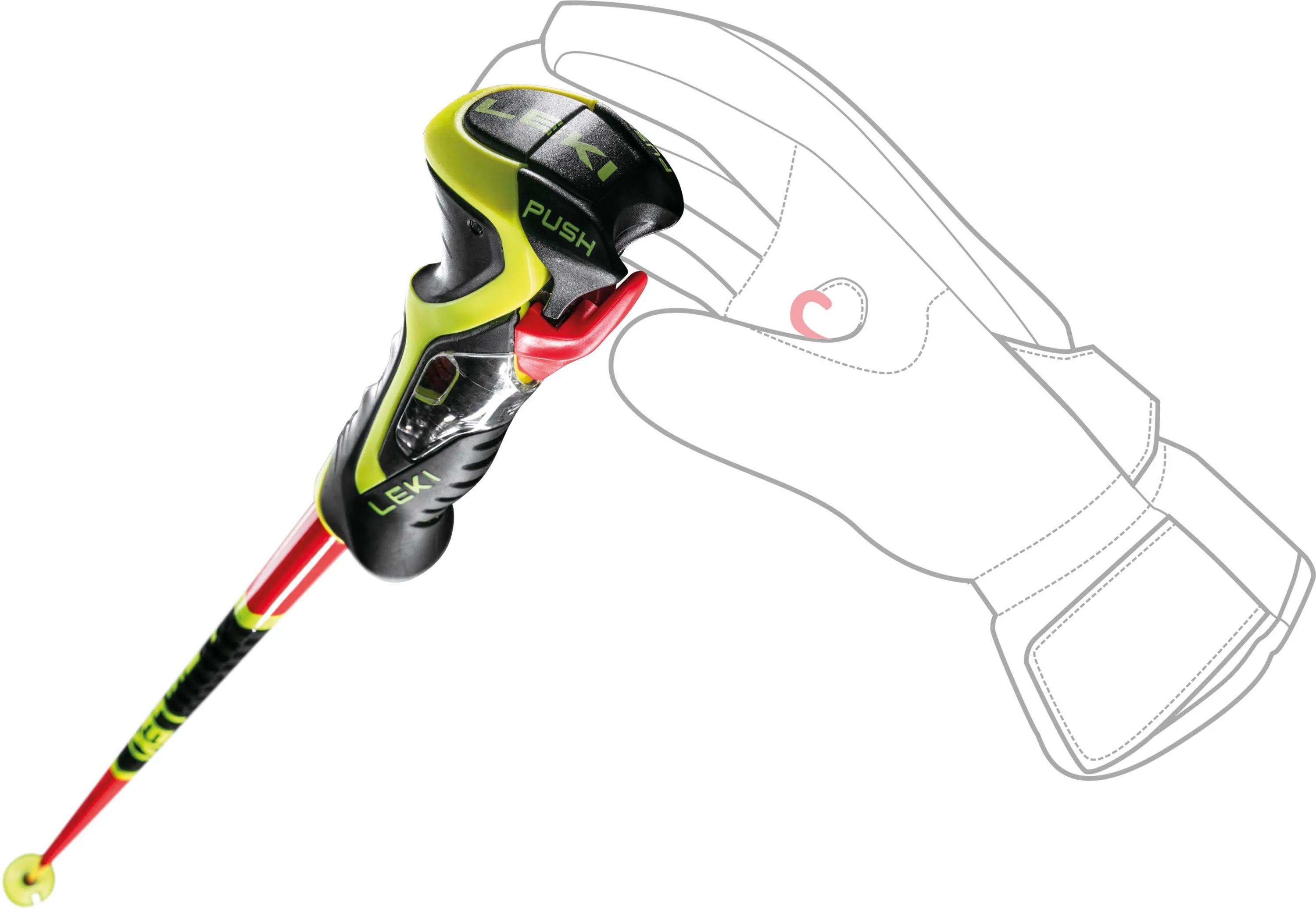 Leki WCR TBS SL 3D Skistöcke für Erwachsene Ski Alpin-Stöcke rot