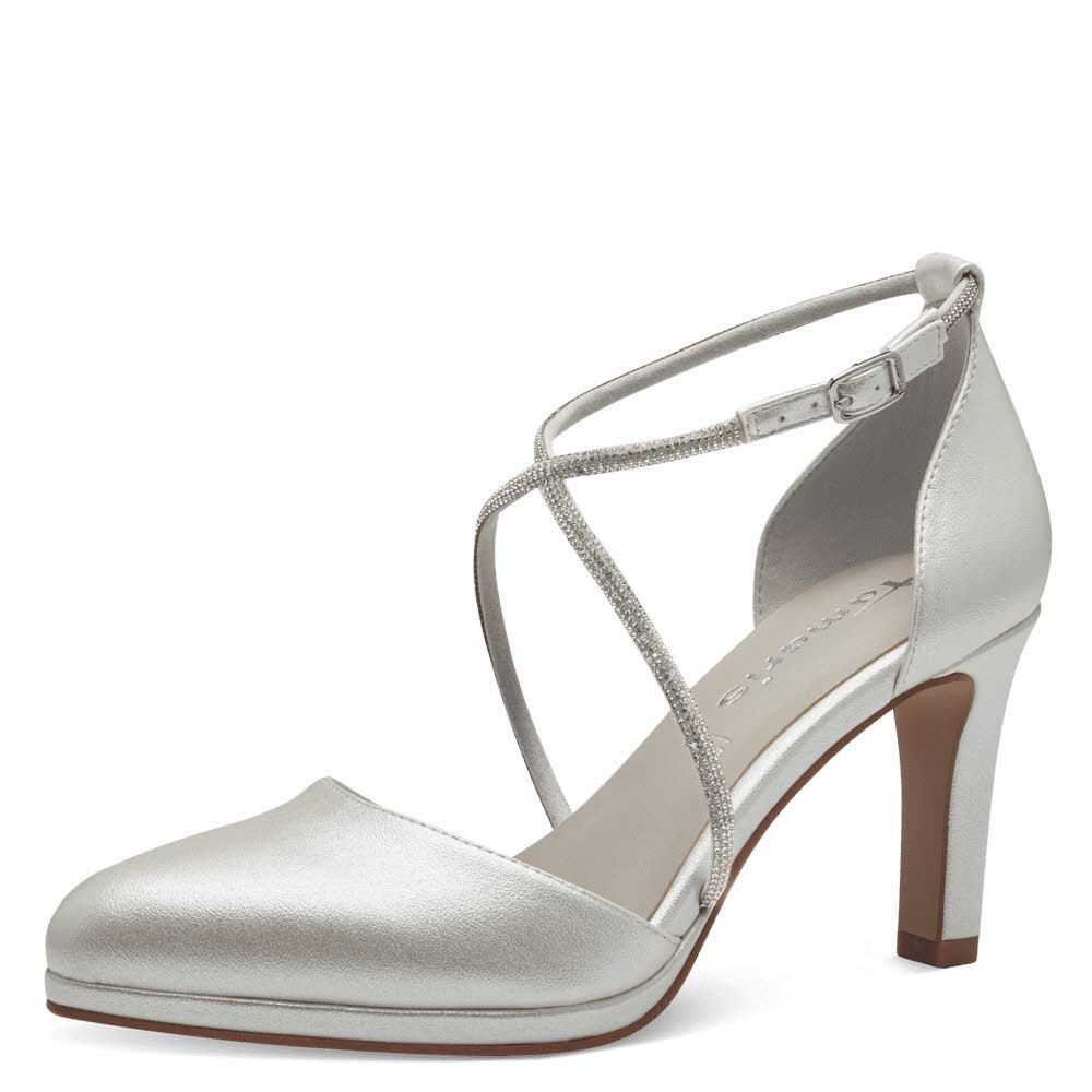 Tamaris Damen Pumps Spangenpumps High Heel silber