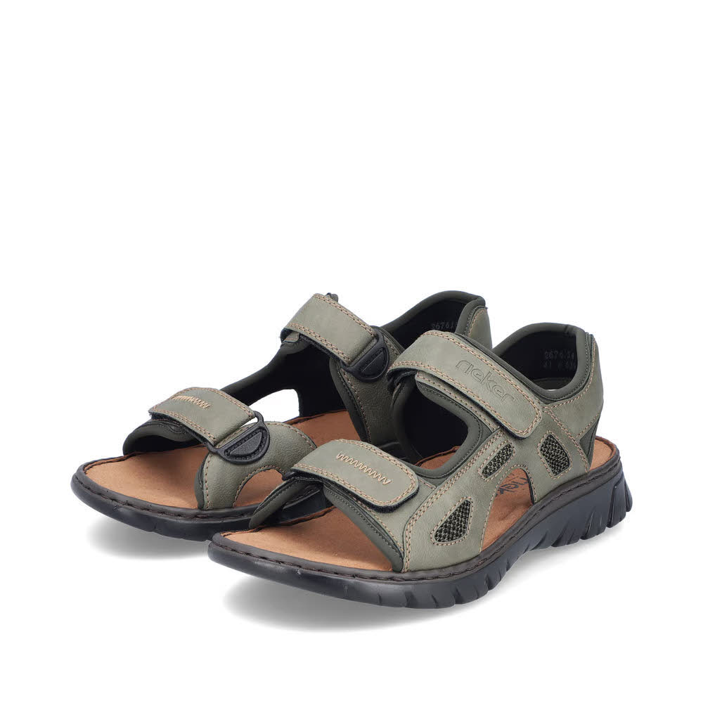 Rieker FSK Herren Sandalen Trekkingsandalen grün