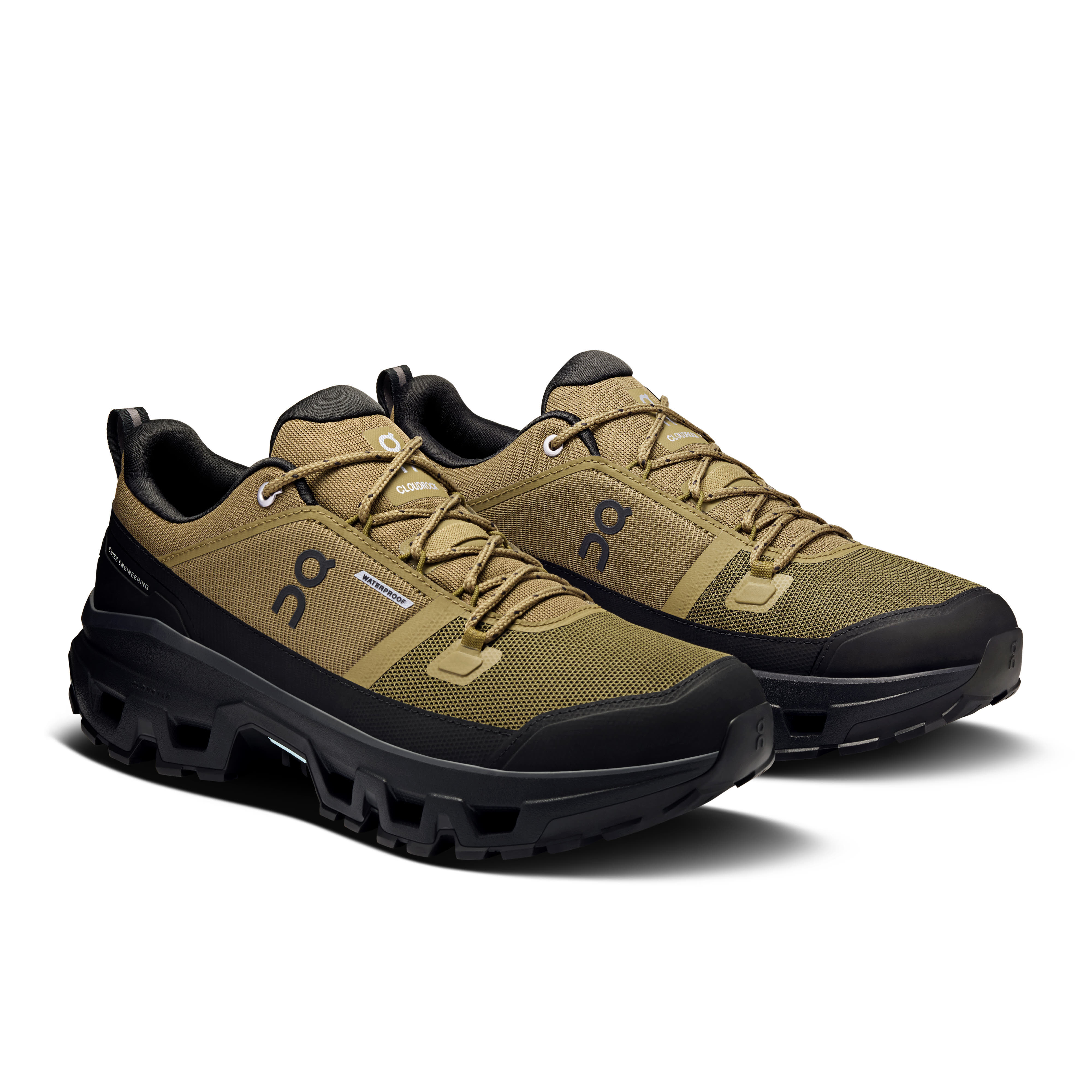 ON Cloudrock Low WP Trekkingschuhe Wanderschuhe Herren schwarz hellbraun