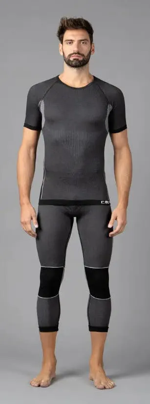 CMP MAN SEAMLESS 3/4 PANT Herren Thermohose Funktionsunterhose NERO neu