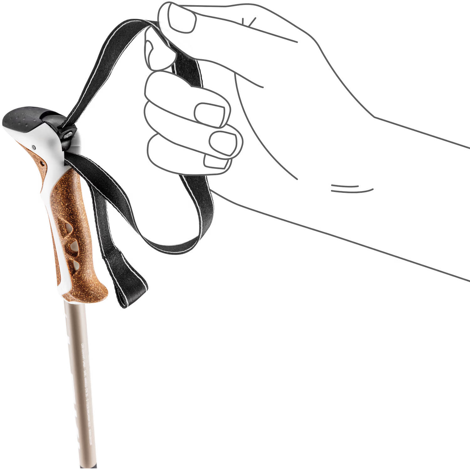 Leki Kumbu Lite Unisex Wanderstöcke verstellbar (90-125cm) braun/schwarz