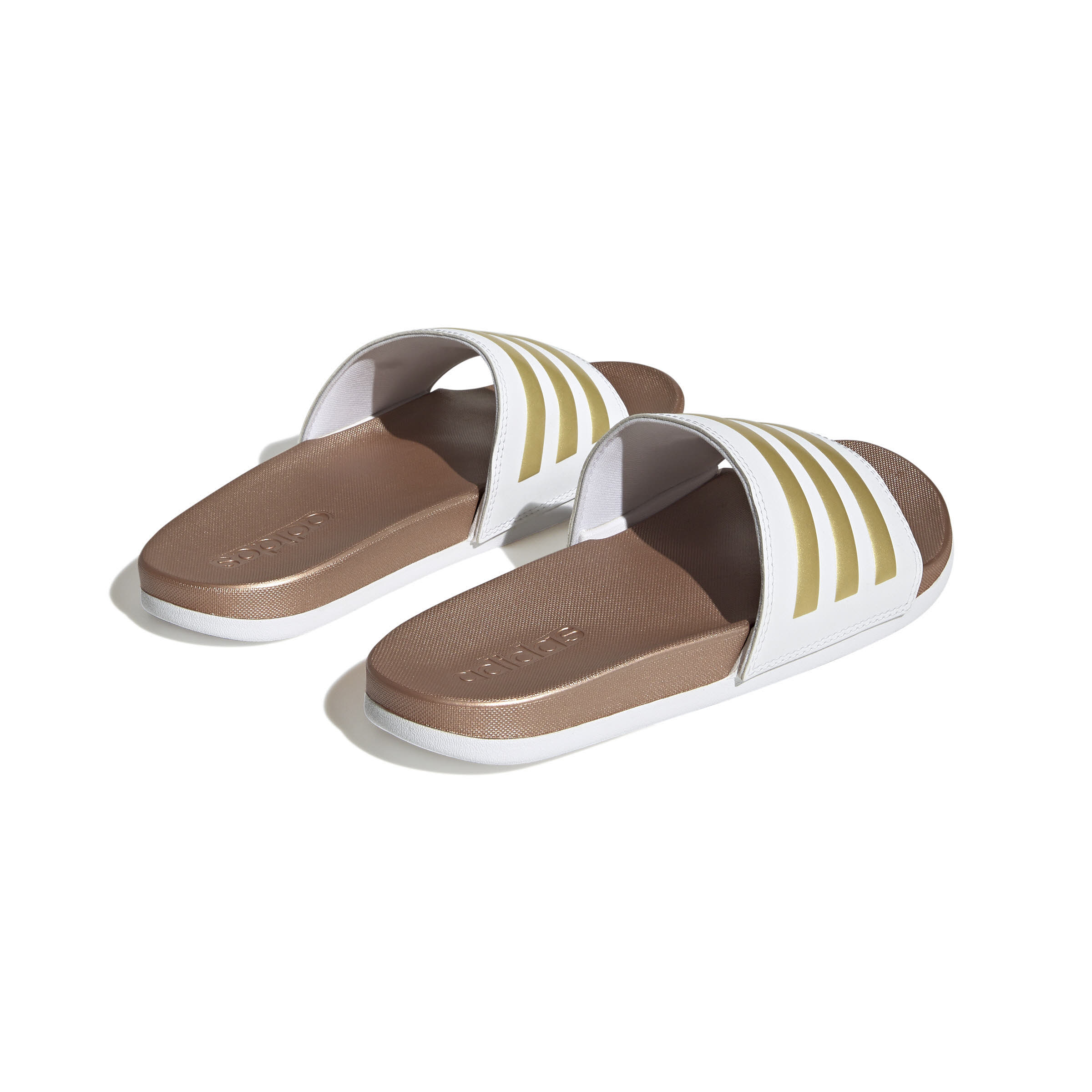 adidas Adilette Comfort Damen Badeschuh Gold Weiß