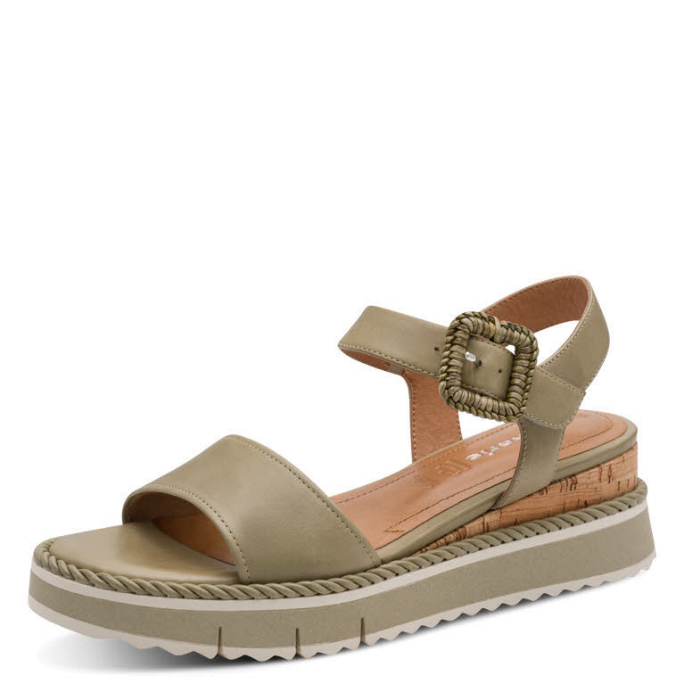 Tamaris Damen Sandalen Sandalette grün