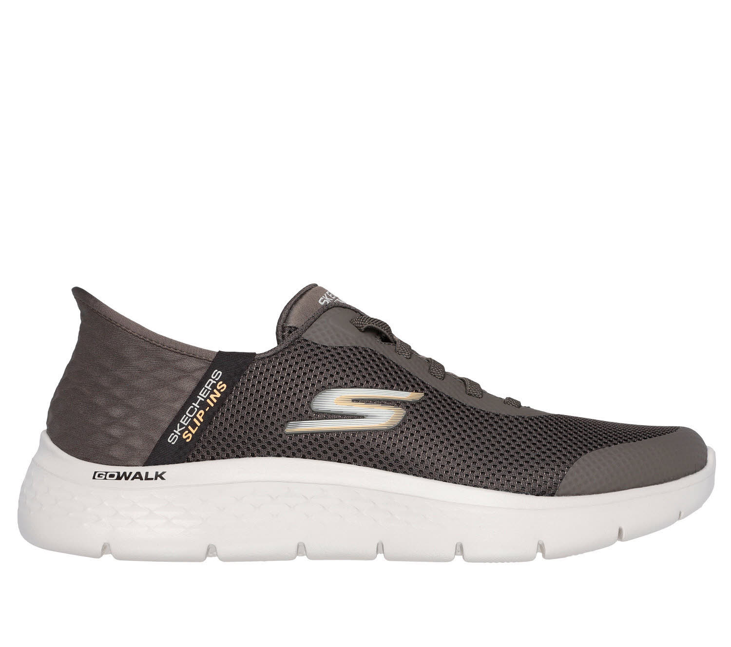 Skechers GO WALK FLEX - HANDS UP Slipper Sneaker Herren braun