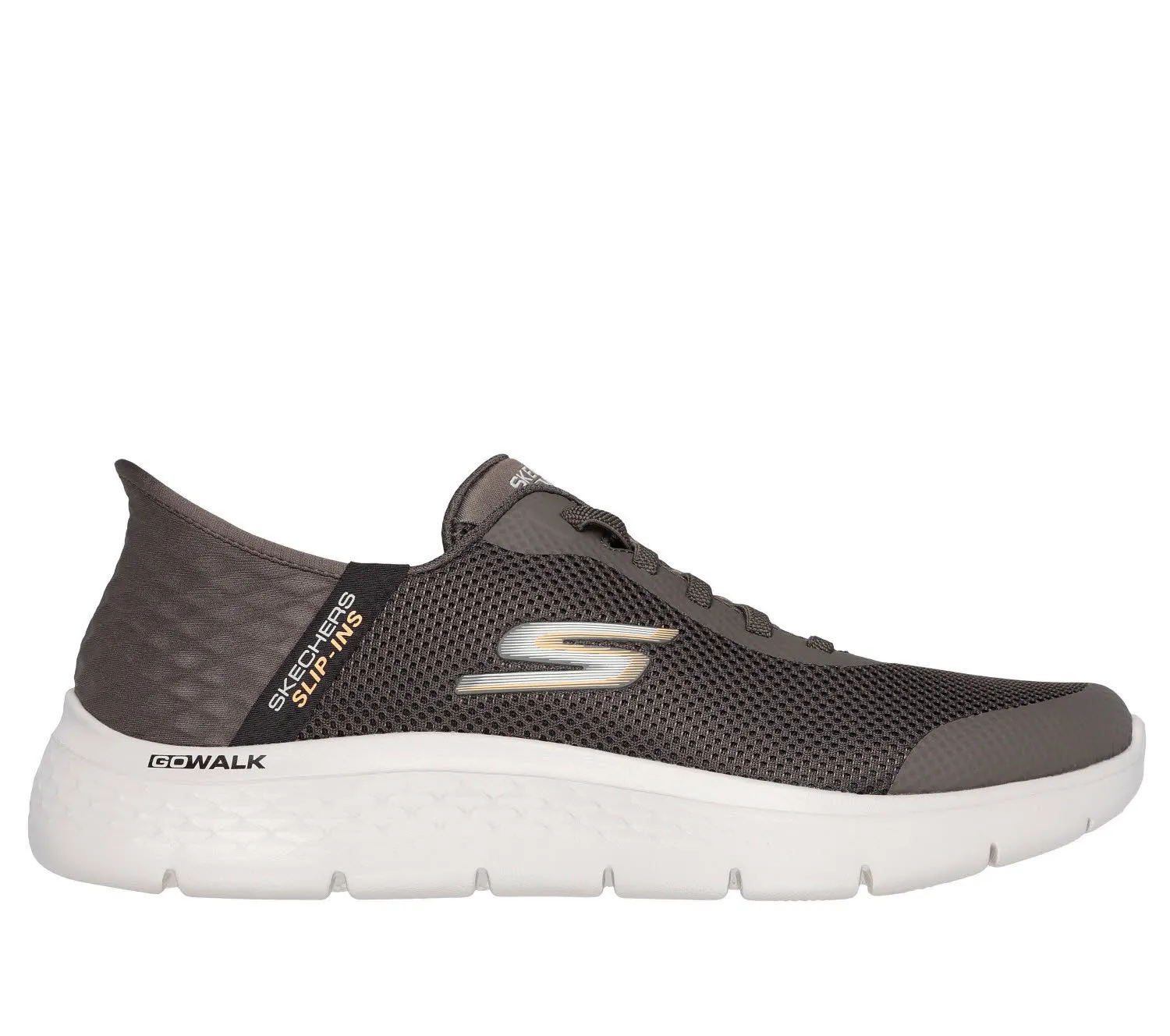 Skechers GO WALK FLEX - HANDS UP Slipper Sneaker Herren braun