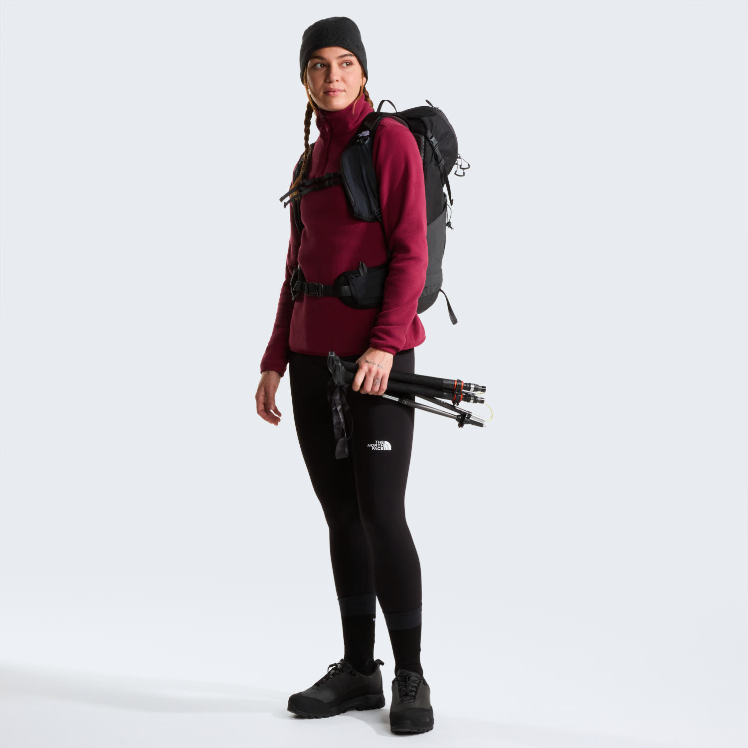 The North Face Glacier Fleece 1/4 Zip Damen Midlayer Zipoberteil rot
