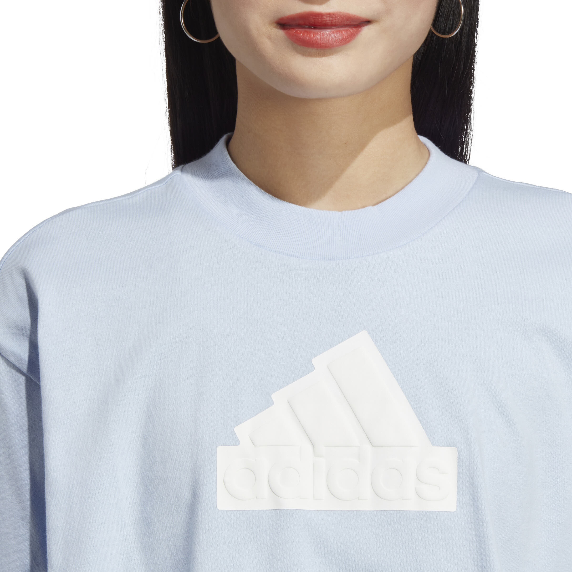 adidas Future Icons Badge of Sport Boyfriend Damen T-Shirt Baumwollshirt blau