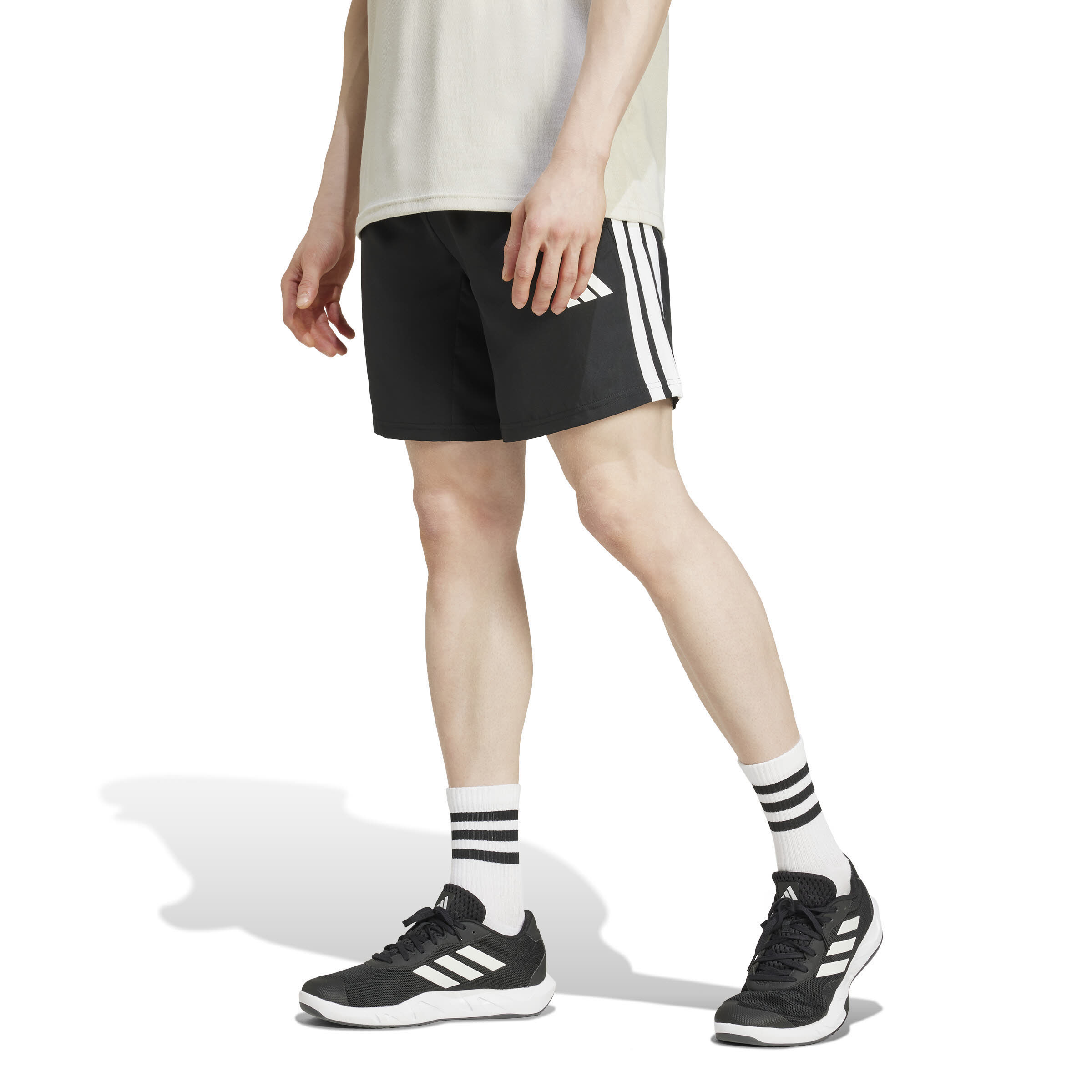 adidas Essentials Training 3-Streifen Woven Shorts Herren Sportshorts schwarz