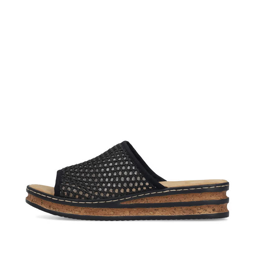 Rieker FSK Damen Sandalen Pantoletten  schwarz