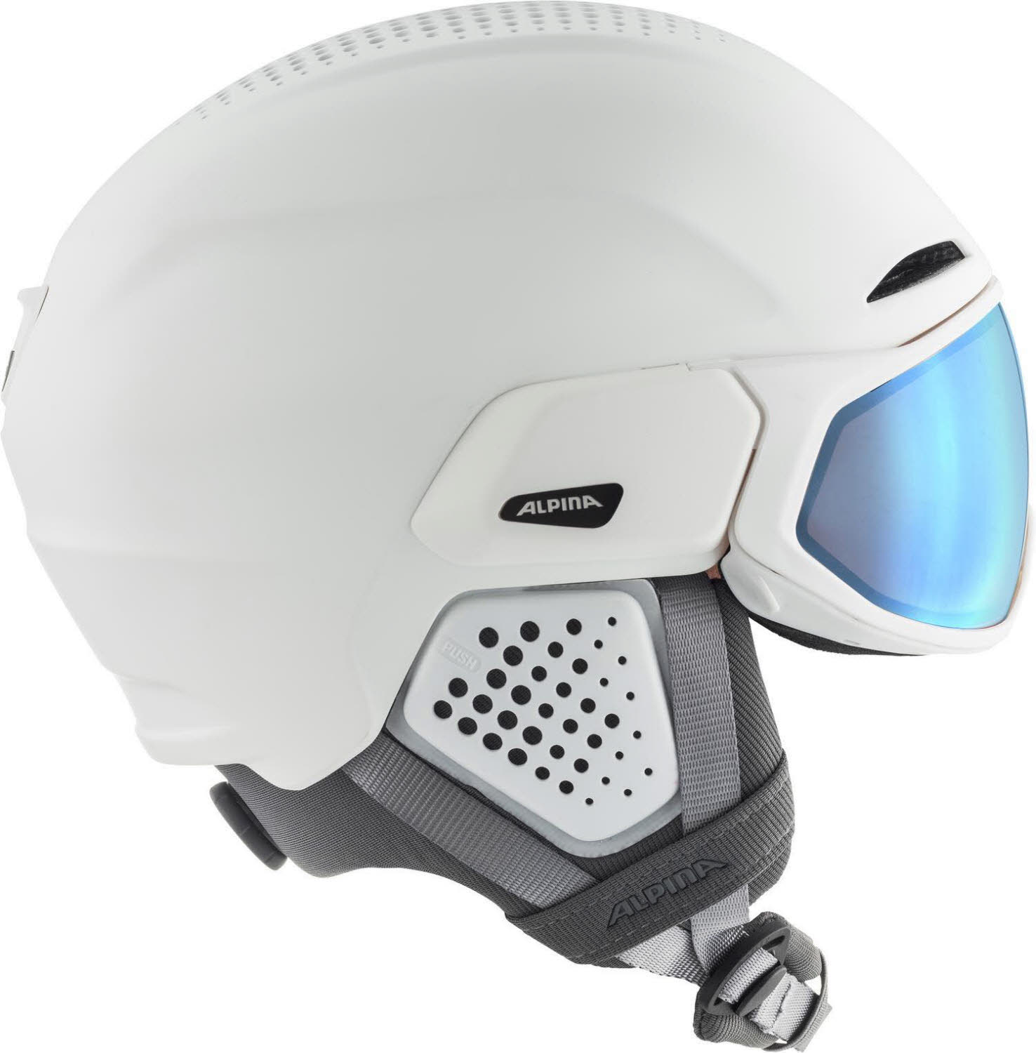ALPINA DA ALTO Q-LITE white matt Erwachsenen Ski-/Snowboardhelm mit Visir weiß