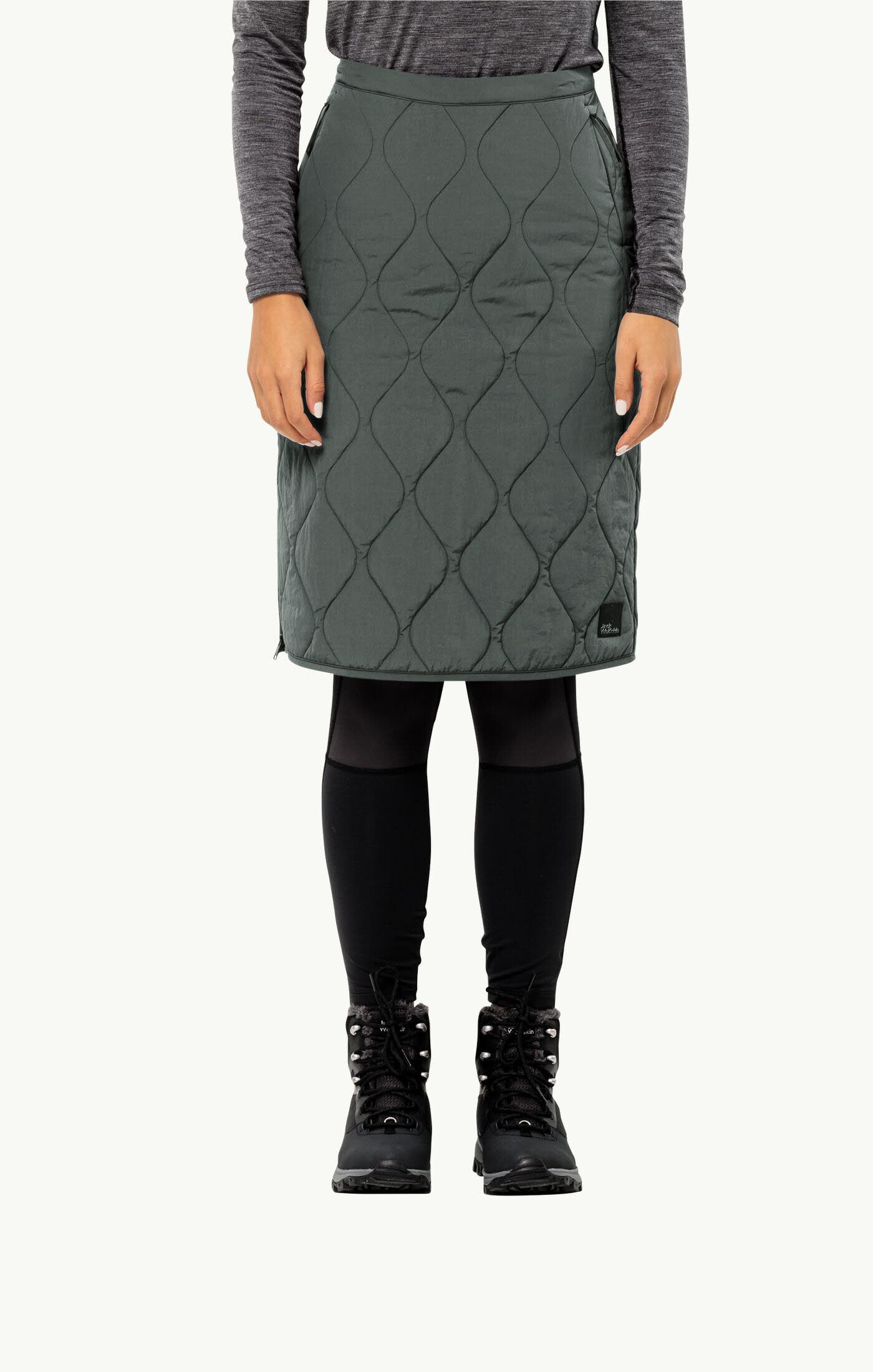 Jack Wolfskin Wandermood Skirt Winterrock Winddicht Wasserabweisend Atmungsaktiv Damen Grün