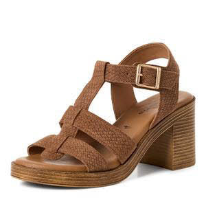 Tamaris Damen Sandalen Sandalette mit Absatz braun