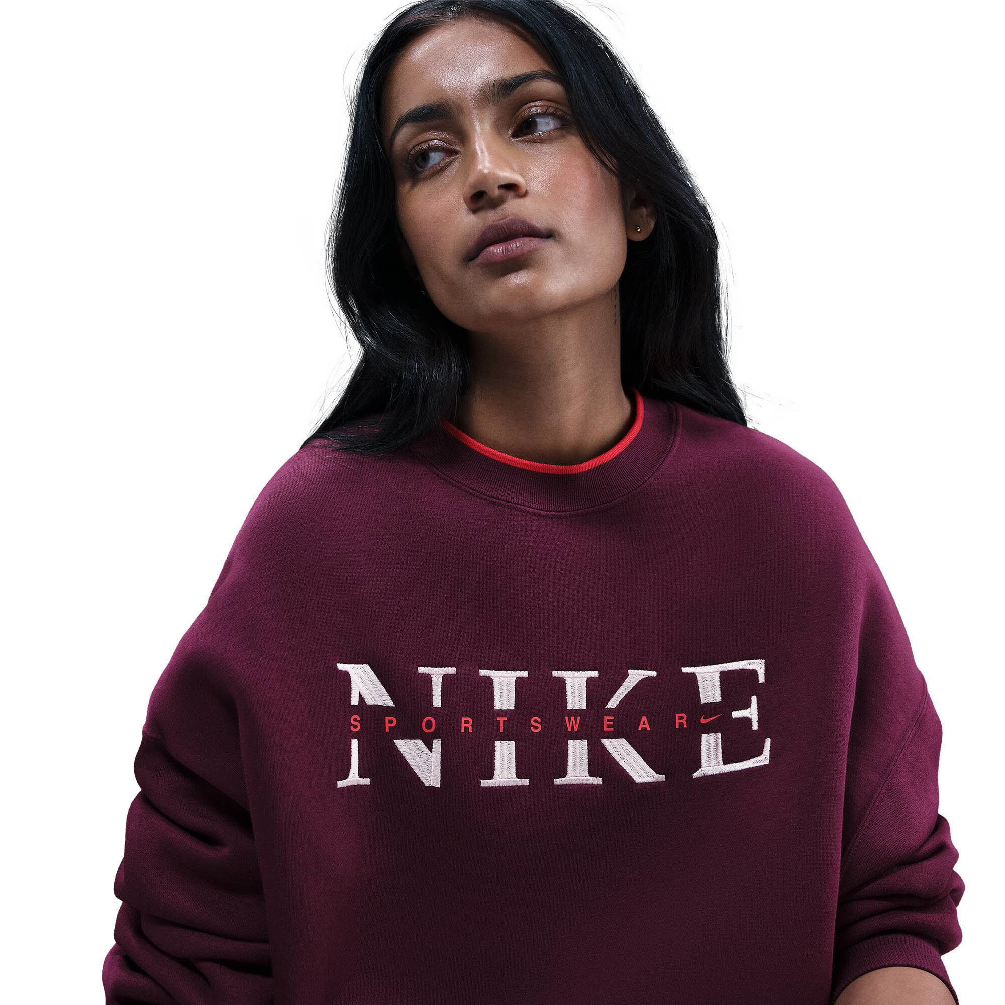Nike Sportswear Phoenix Fleece Damen Sweatshirt Oversize Pullover bordeaux
