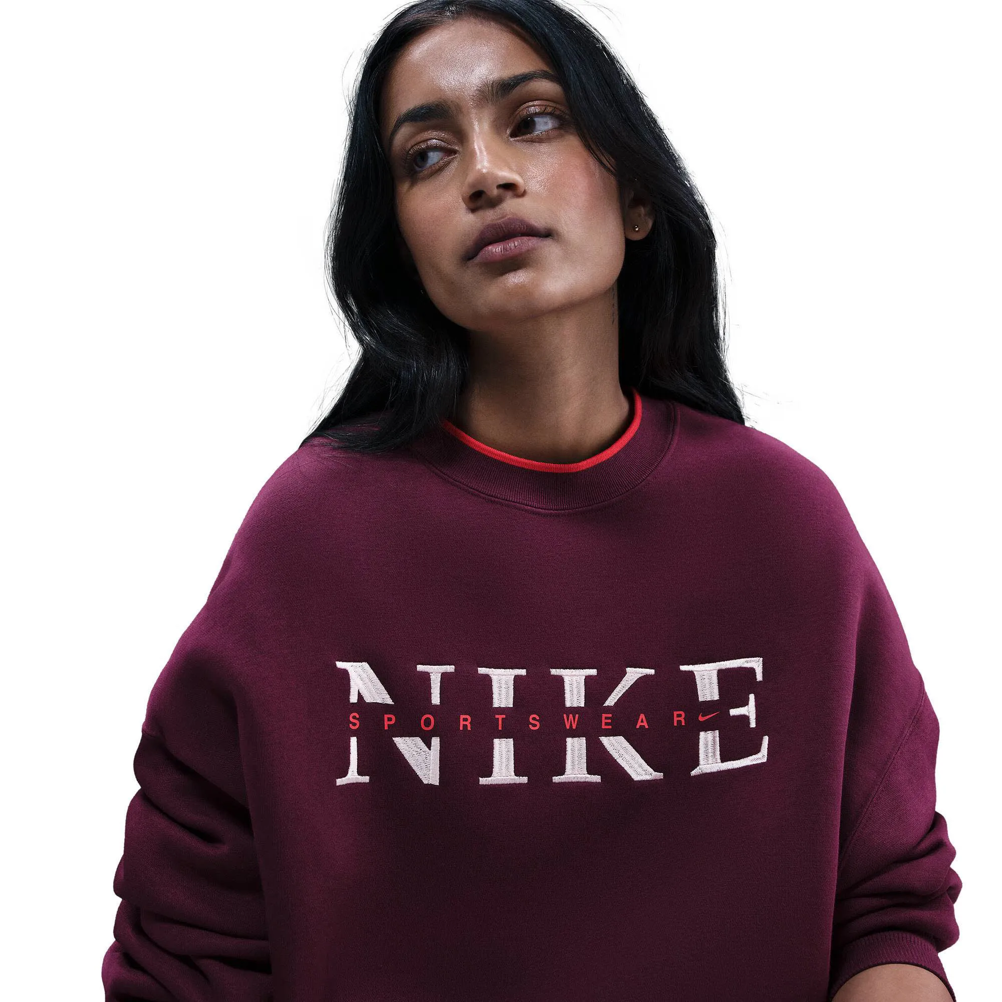 Nike Sportswear Phoenix Fleece Damen Sweatshirt Oversize Pullover bordeaux