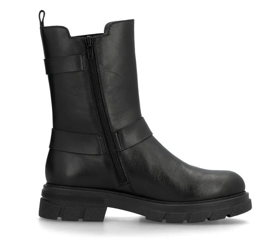 Rieker Damen Chelsea Boots Stiefelette Slipper mitternachtsschwarz