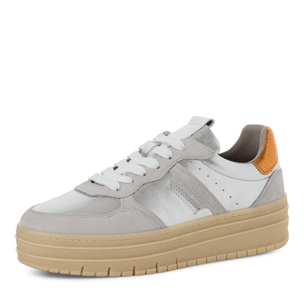 Tamaris Damen Lace-up Sneaker Halbschuhe silber