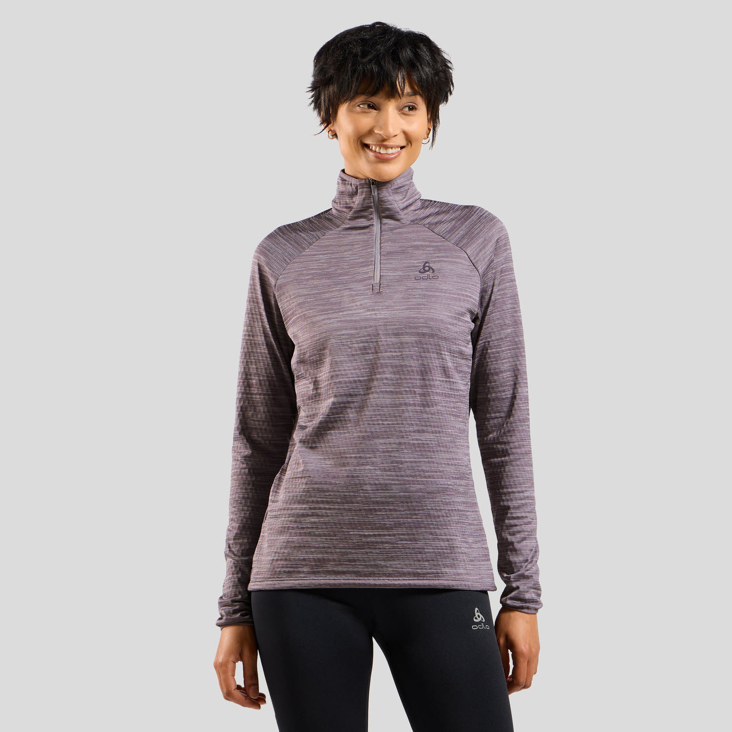 Odlo Damen Run Easy Midlayer Skirolli Fleecepullover lila