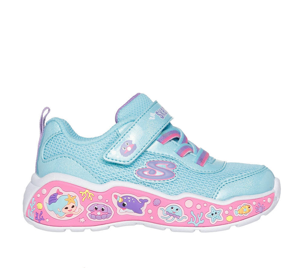 Skechers Pay Scene - Fun Squad Kinder Mädchen Sneaker blau rosa