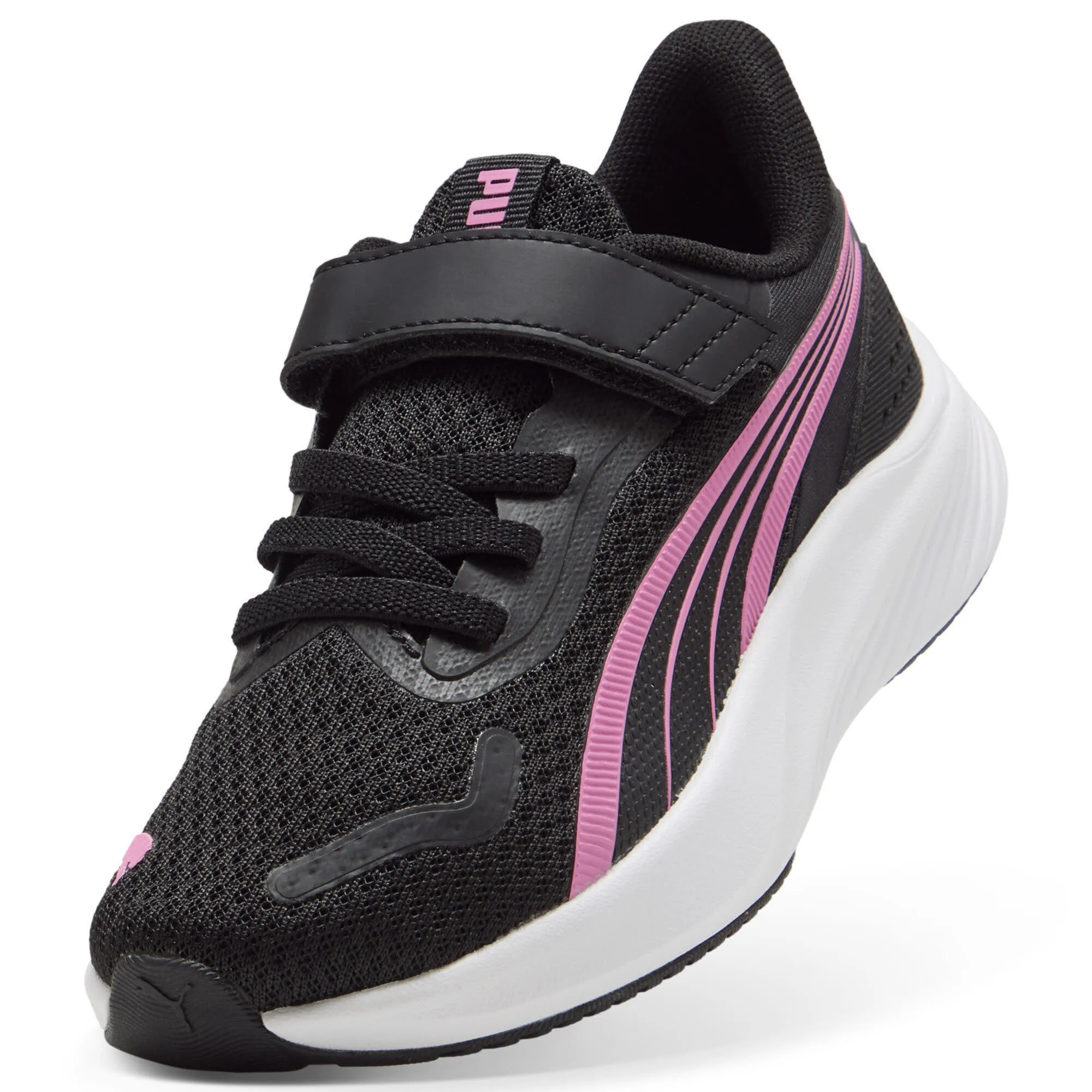 Puma Pounce Lite AC+ PS Mädchen Sneaker Freizeitschuhe schwarz/pink