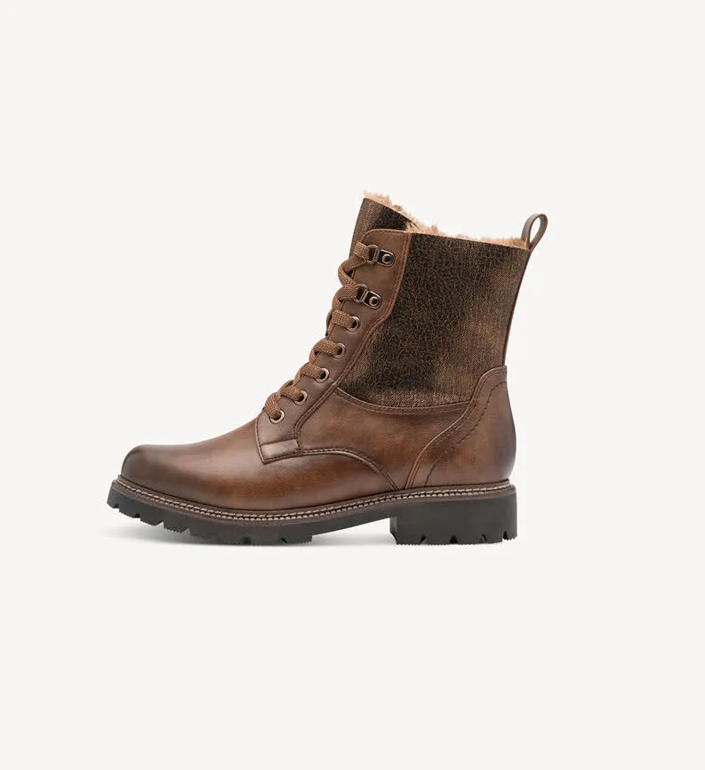 Tamaris Women Boots Damen Stiefel Schürstiefel gefüttert braun