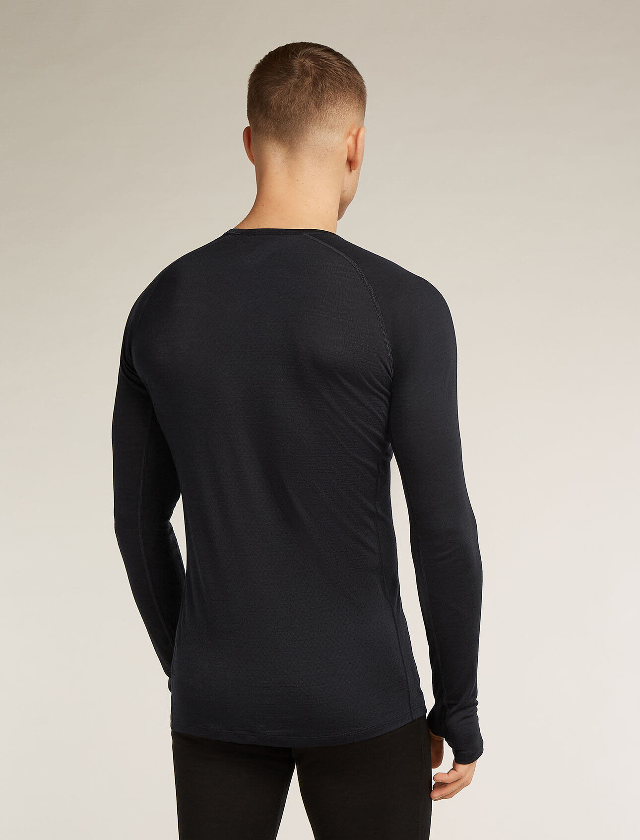Icebreaker Merinomix 125 ZoneKnit™ Thermo-Langarmshirt Rundhalsausschnitt Herren schwarz