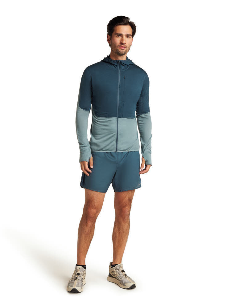 Icebreaker Merinomix 200 Realfleece™ Descender Zip-Hoodie Fleecejacke Herren dunkelblau