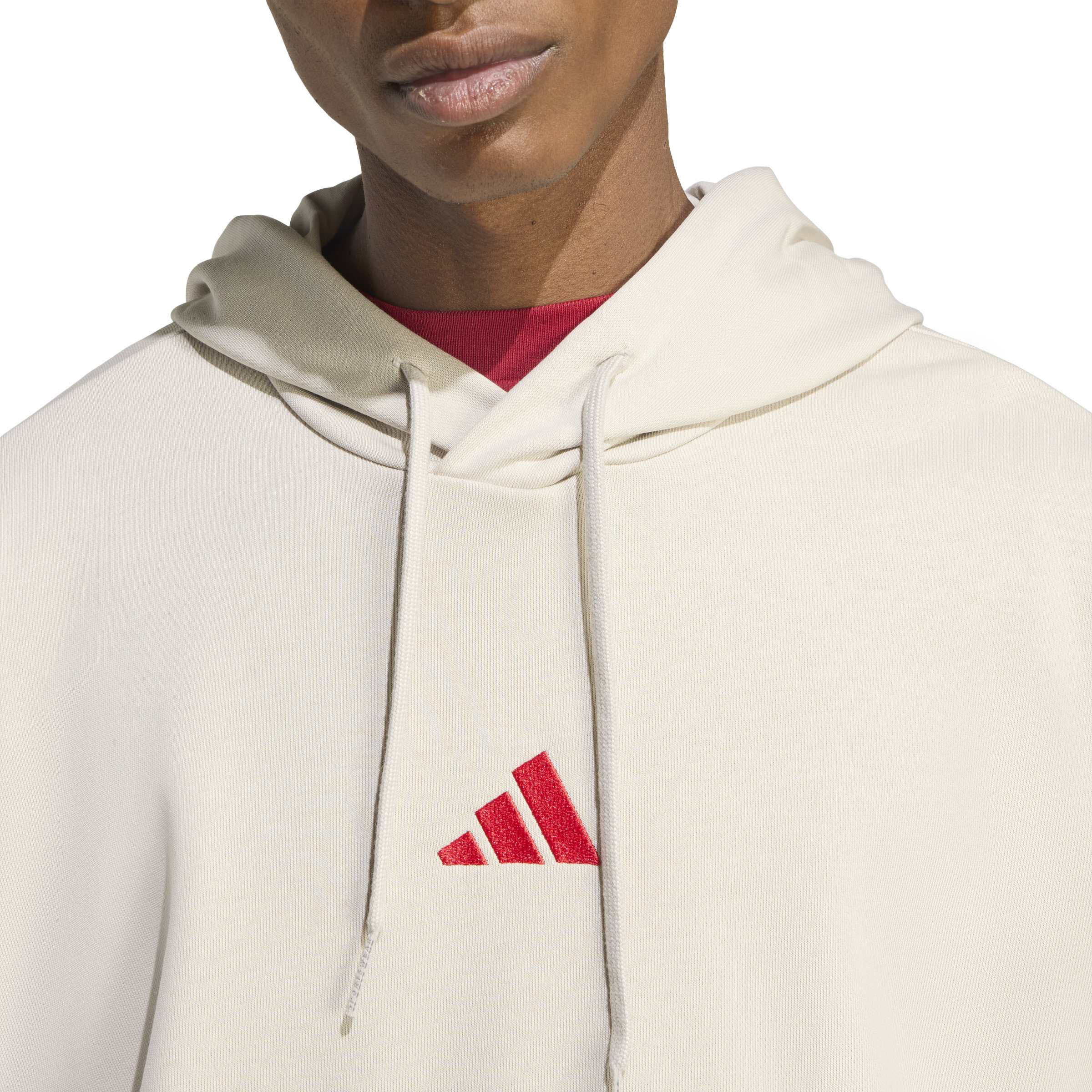 Adidas Essentials 3-Streifen Hoodie Herren weiß/rot