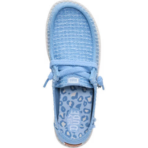HEYDUDE Wendy Frayed Canvas Damen Slipper Slip-In blau