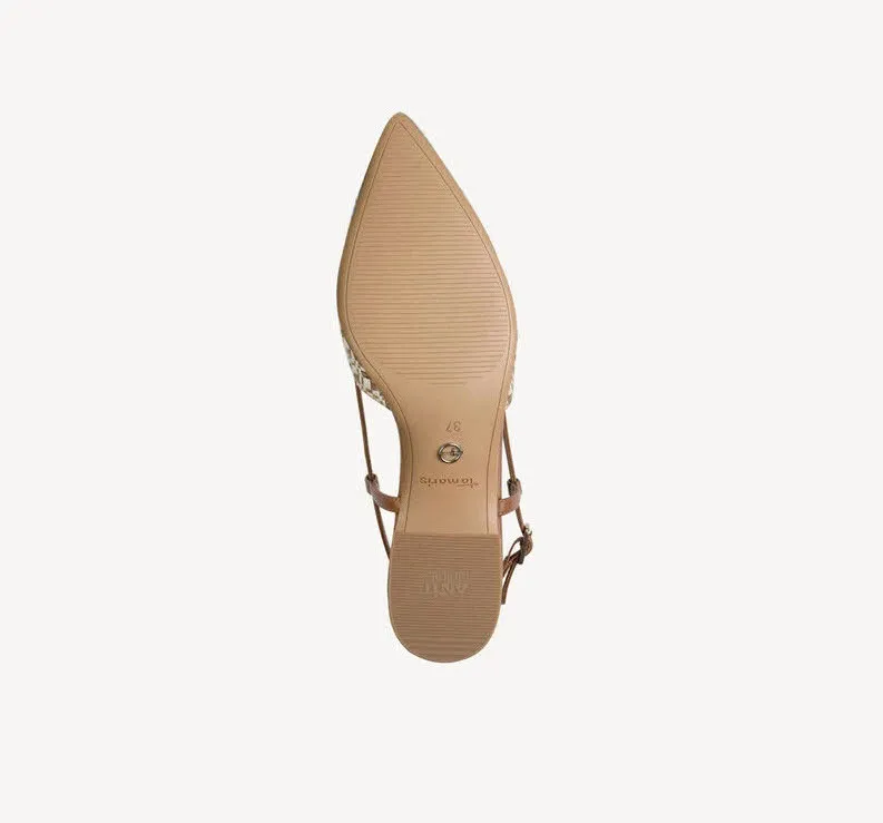 Tamaris Damen Pumps Slingpumps beige braun