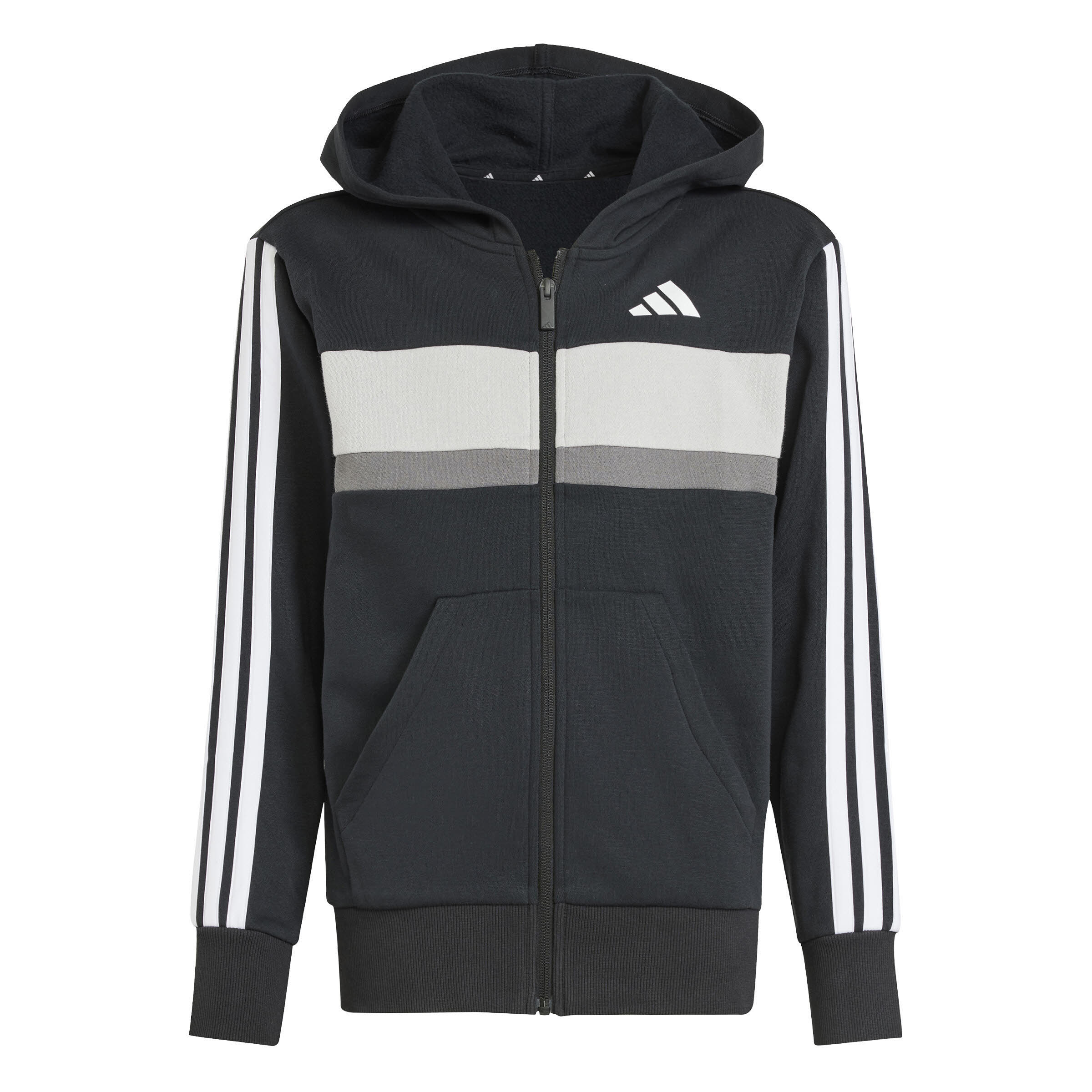 adidas J 3S Tib Fl Ts Kinder Trainingsanzug schwarz/weiß