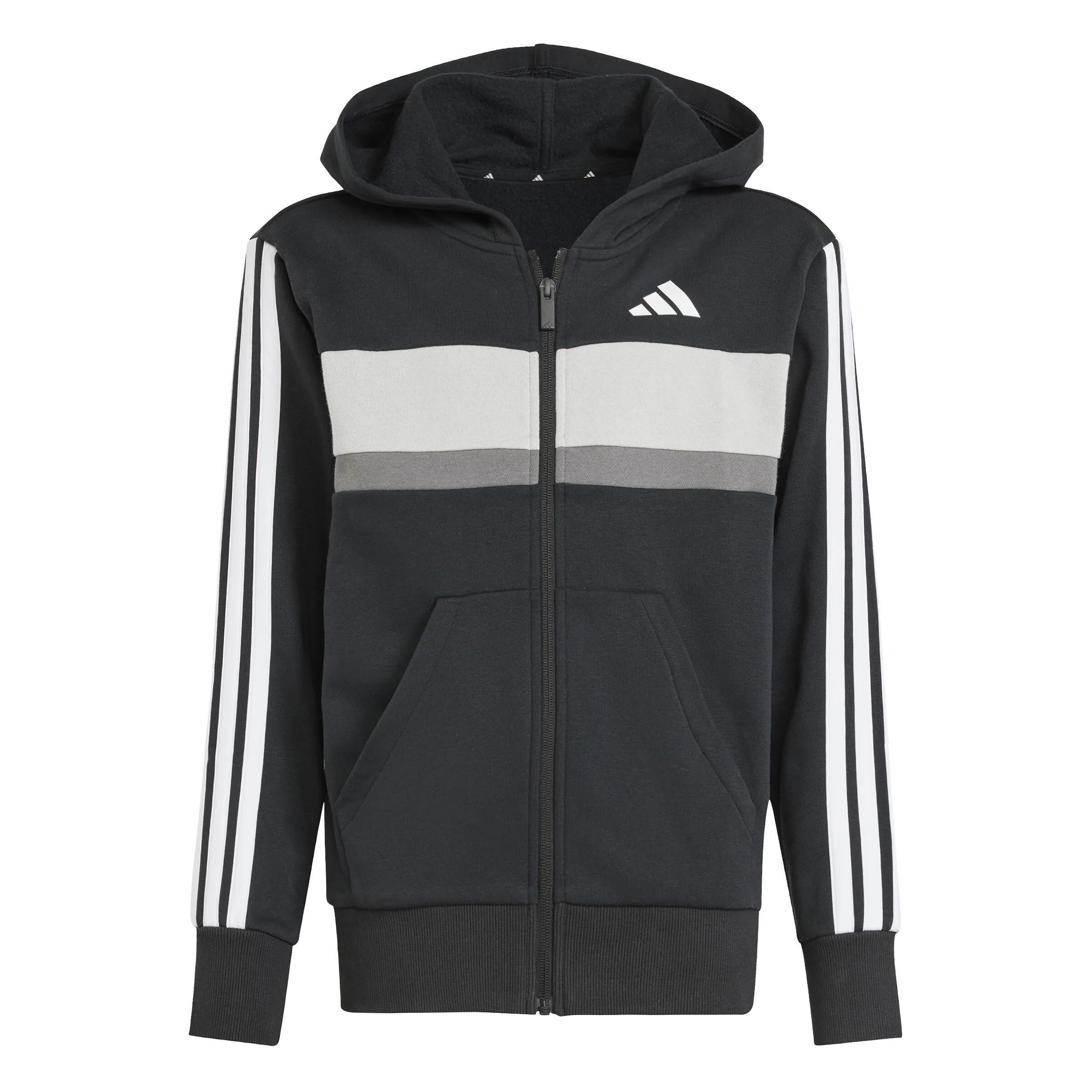 adidas J 3S Tib Fl Ts Kinder Trainingsanzug schwarz/weiß