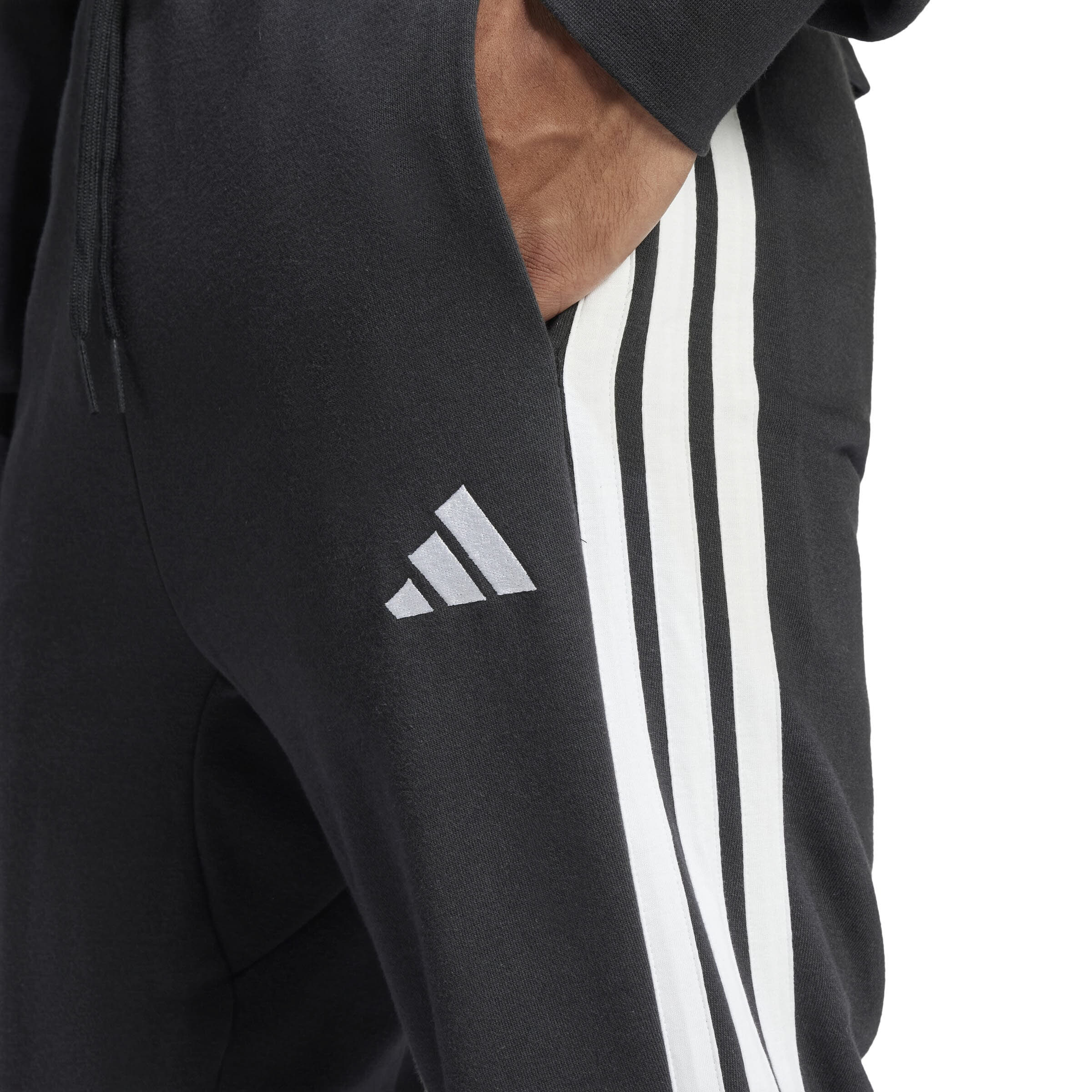 adidas Essentials 3-Streifen French Terry Hose Jogginghose Herren schwarz