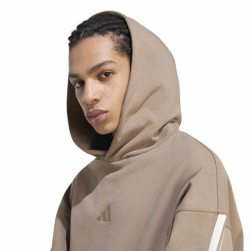 adidas KIT 3-STRIPES Herren Hoodie Kapuzenpullover khaki six/off-white