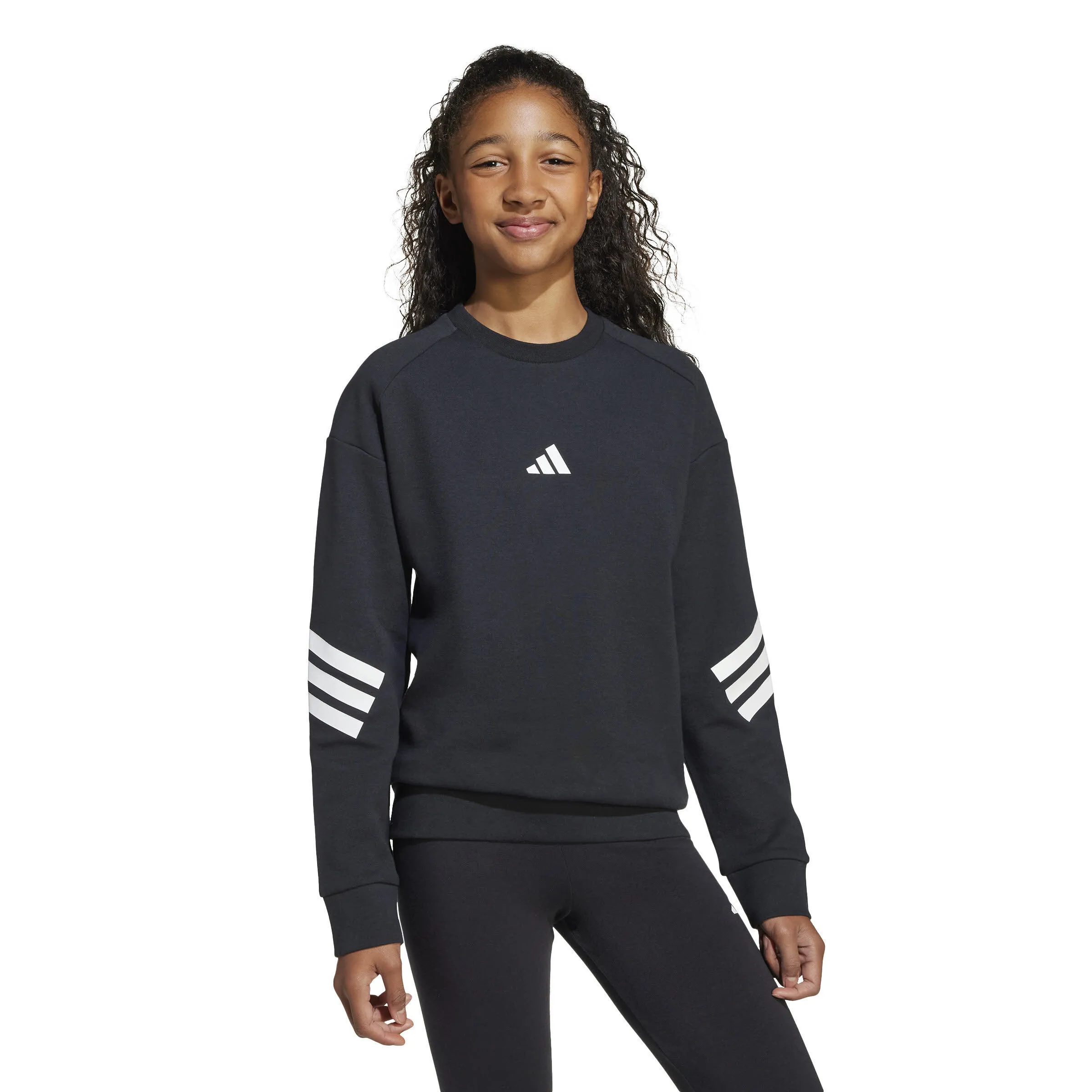 adidas Future Icons 3-Streifen Sweatshirt Kinder schwarz/weiß