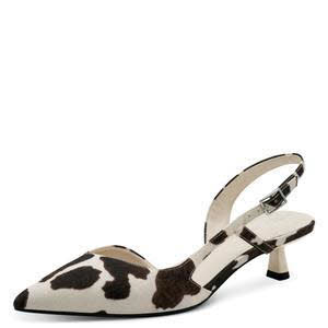 Tamaris Pumps Damen white/brown Kuh-Muster Slingpump