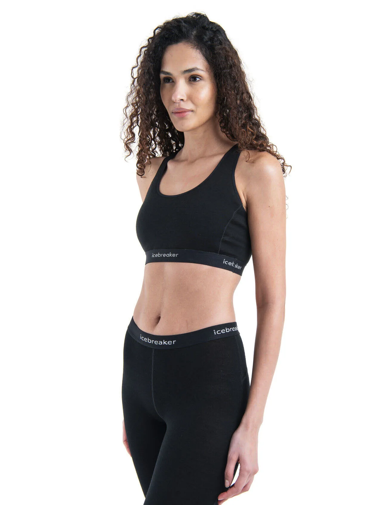 Icebreaker 125 ZoneKnit Merino Blend Damen Racerback-BH Sport-BH schwarz