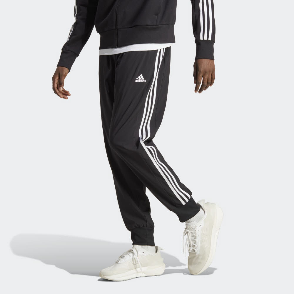 adidas AEROREADY Essentials Tapered Cuff Woven 3-Streifen Herren Jogginghose Sporthose schwarz