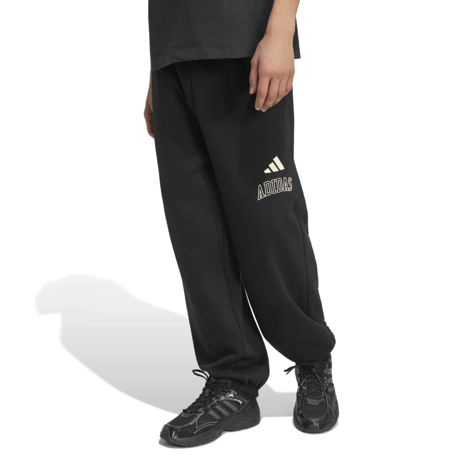 adidas Seasonal Essentials Collegiate Fleece Cuffed Herren Jogginghose Fleecehose schwarz