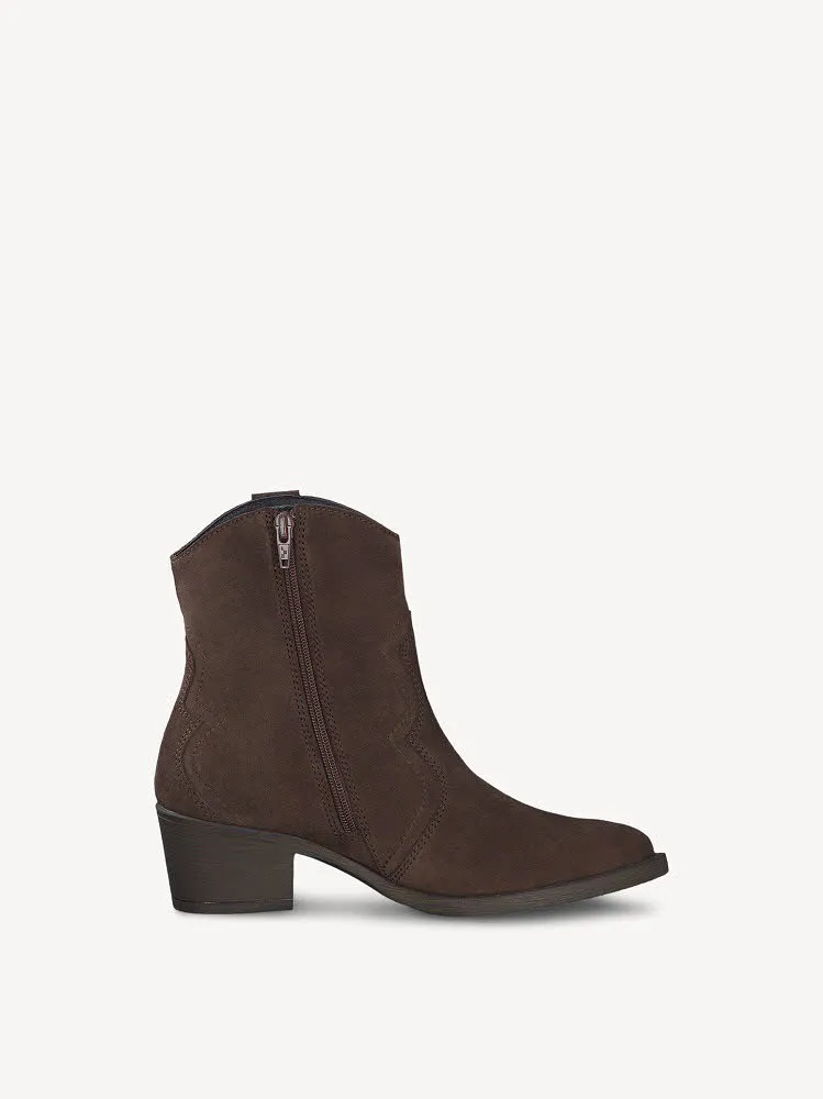 Tamaris Lederstiefeletten Damen Stiefel Modestiefel mocca