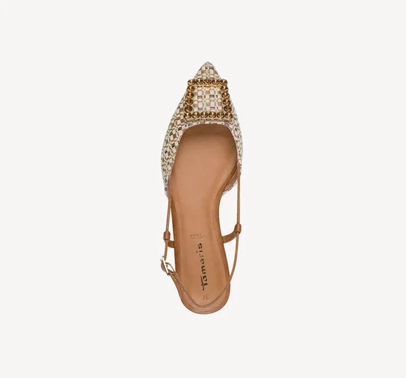 Tamaris Damen Pumps Slingpumps beige braun
