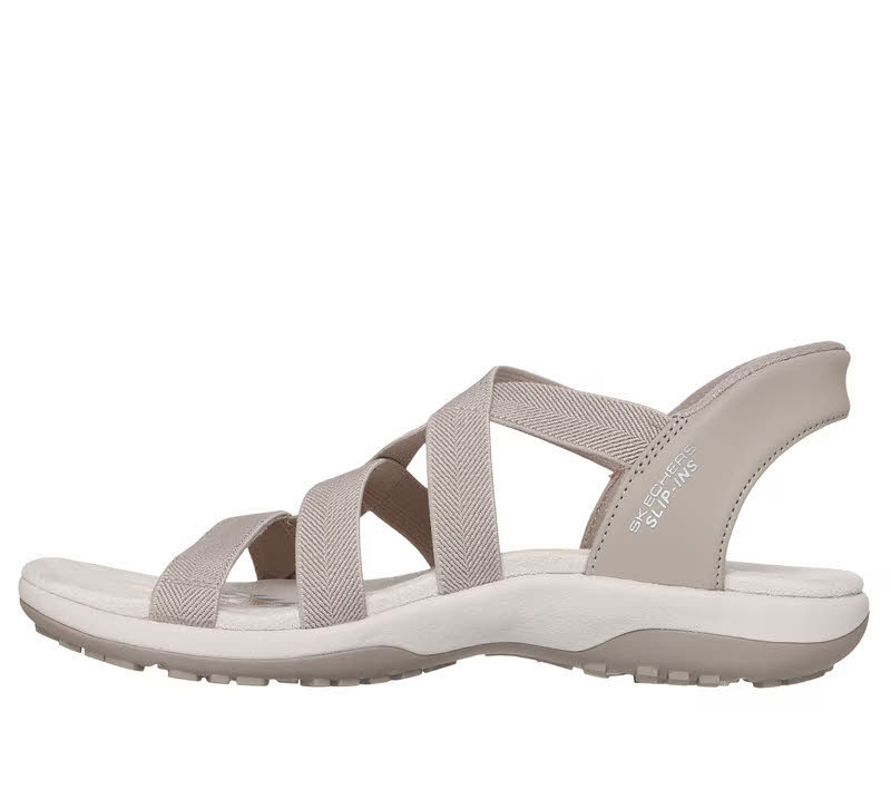 Skechers REGGAE SLIM - STRETCH FLEX Damen Sandalen Sandalette grau