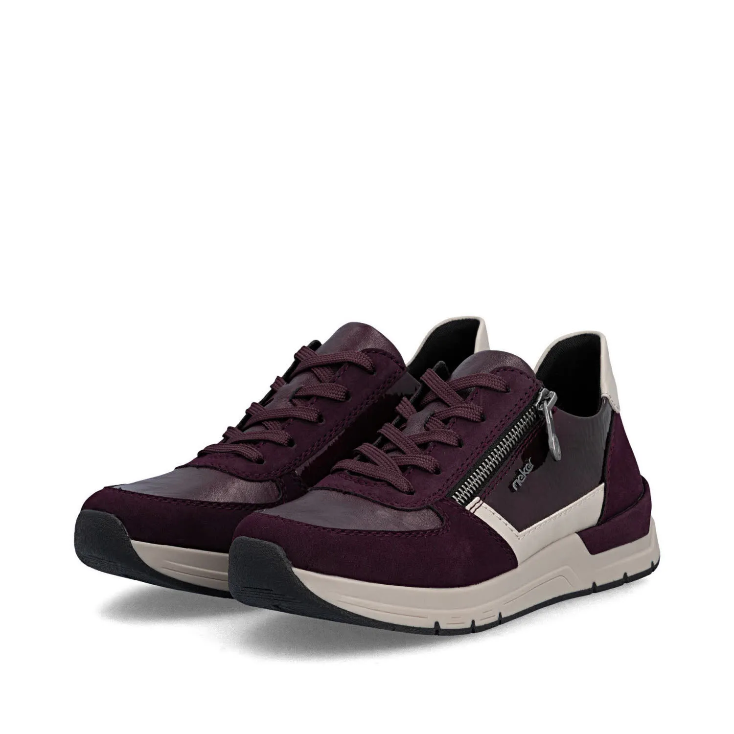Rieker Damen Halbschuhe Sneaker brombeer