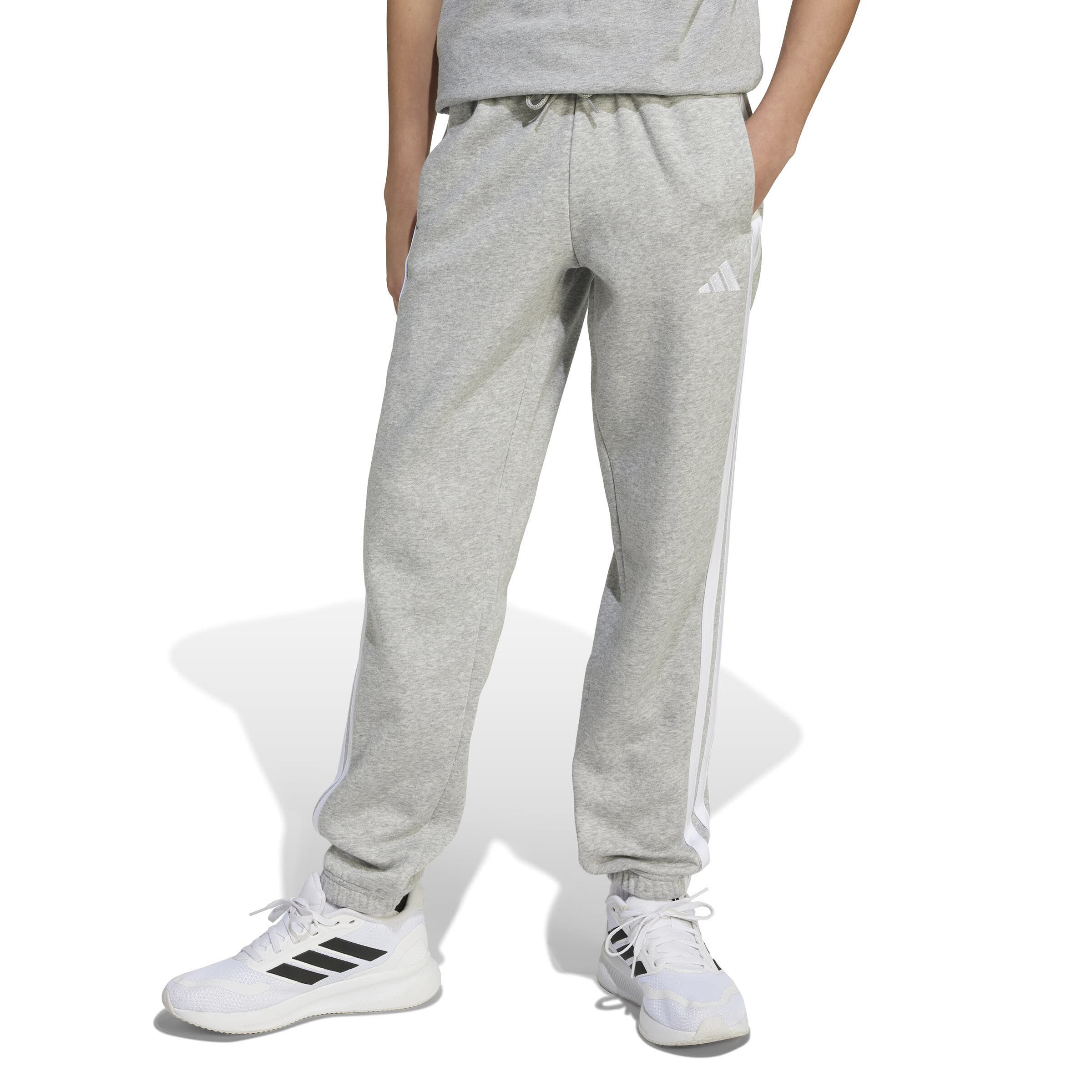 adidas Essentials Kinder Jogginghose grau/weiß