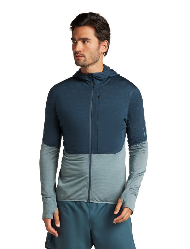 Icebreaker Merinomix 200 Realfleece™ Descender Zip-Hoodie Fleecejacke Herren dunkelblau