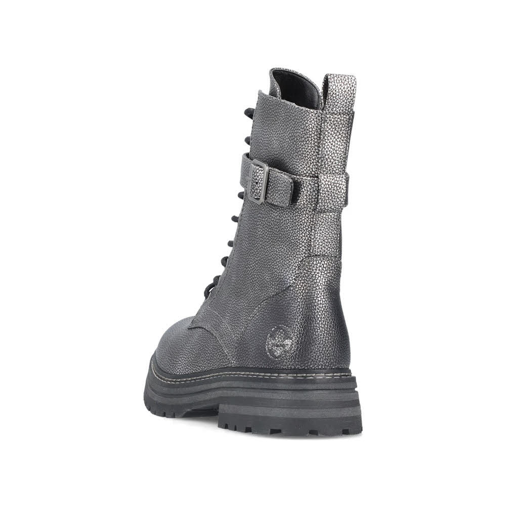 Rieker Biker Boots Damen Kurzstiefel Freizeitstiefel silber