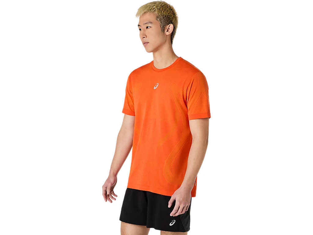Asics ROAD SEAMLESS SS TOP Herren Lauftrikot T-Shirt orange